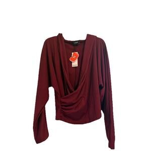 Cider Maroon 1X Women’s Hoodie Wrap Around Front Lounge